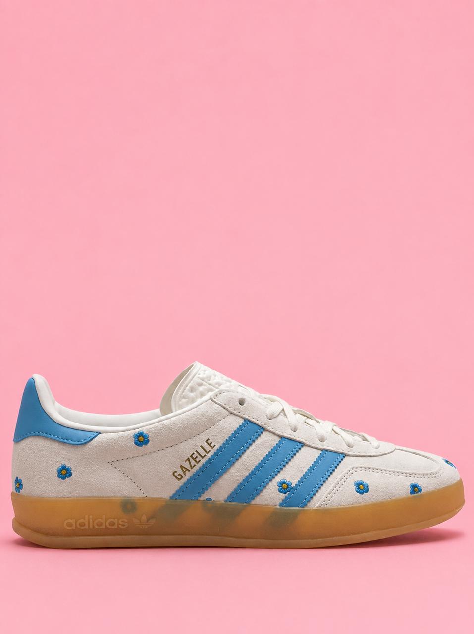 Adidas Gazelle (Blue Embroidered Flowers)